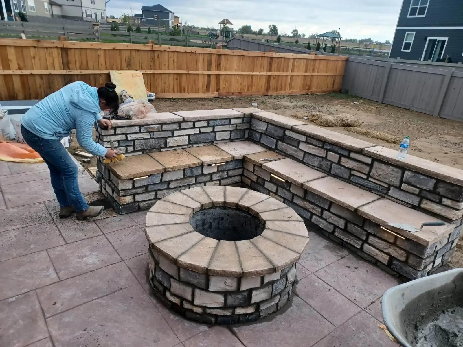 Hardscape Sitting Area And Firepit